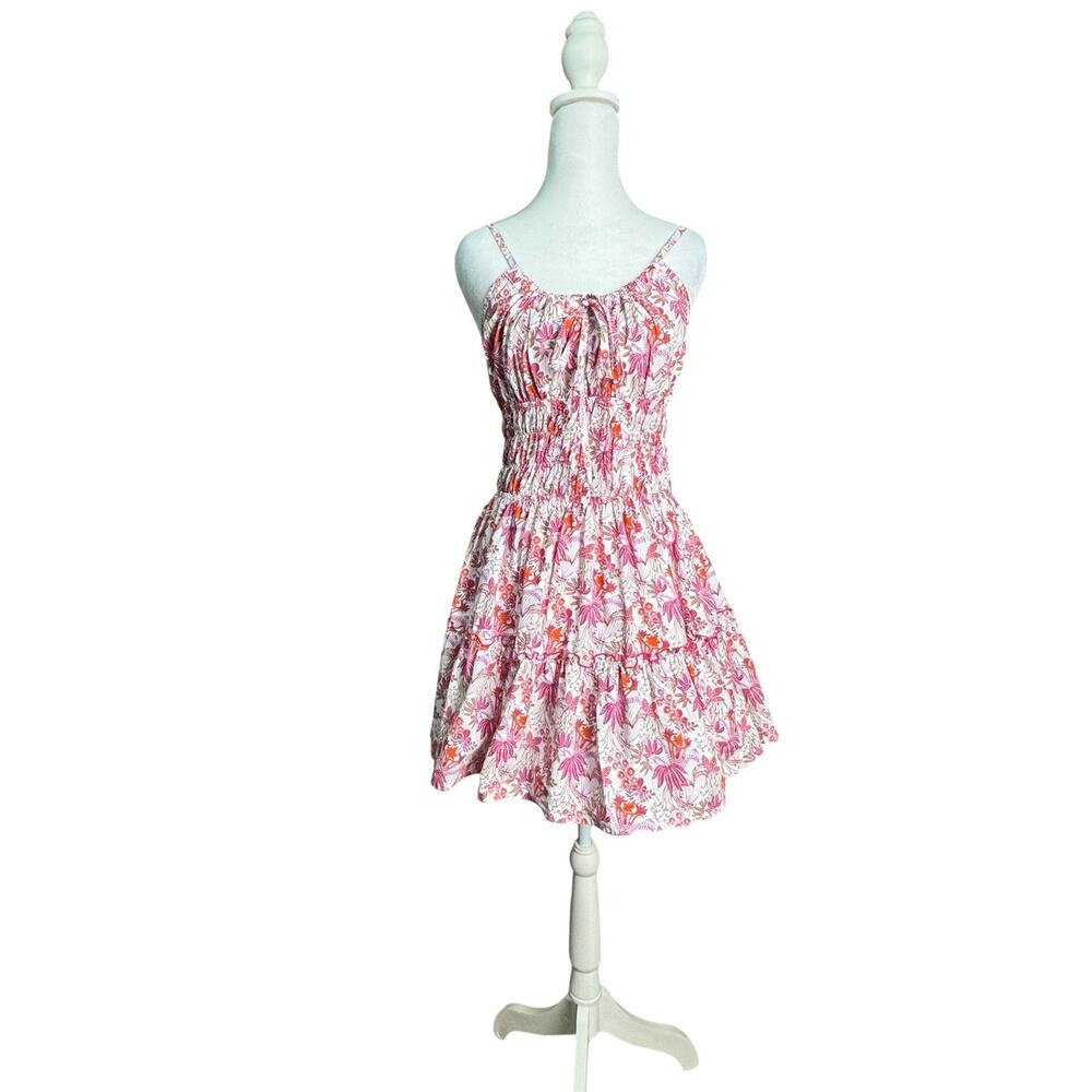 Lusana Rosa Romantic Cottagecore Organic Cotton Floral Babydoll Mini Dress Sz 4